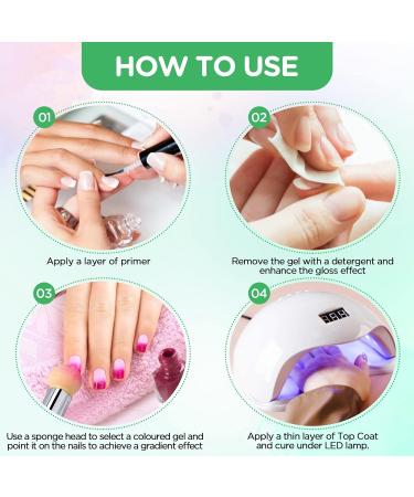 Greoer Nail Art Sponge Brush Applicator with 4 Replacement Heads - Ombre Sponge Nail Design Tool for UV Gel and False Nails - Green - Buy Online on GoSupps.com