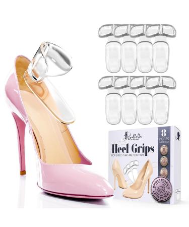 Heel cushion for uncomfortable heel spur Insoles for large shoes - shoe inserts made of gel heel holder heel protection insoles women pumps high heels (4 pairs)