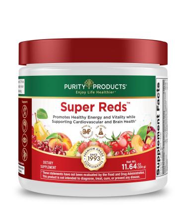Purity Products Super Reds Powder Phytonutrient Superfood Drink Mix w/FloraGLO Lutein - Phytonutrient Blend containing Polyphenols, Antioxidants & More - 330 Grams - 30 Day Supply