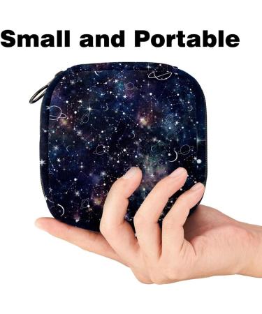 Night Planet Star Galaxy Sanitary Napkin Storage Bag - Portable Period Pocket for Women & Teens - Menstrual Cup & Breastfeeding Pad Holder - Buy Online on GoSupps.com