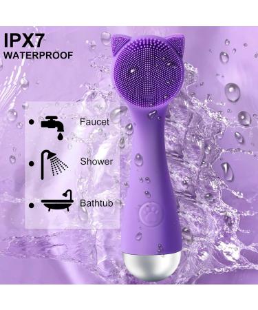 Facial Cleansing Brush - Waterproof Silicone Exfoliator for Men & Women | 3 Speeds | Deep Cleaning & Blackhead Removal (Purple - Buy Online on GoSupps.com