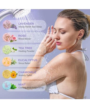 6-Piece Essential Oil Shower Steamers & Tea Candle Bath Bombs Set for Women | Pure Essential Oils | Home Spa Gift | Mother's Day Idea - Buy Online on GoSupps.com