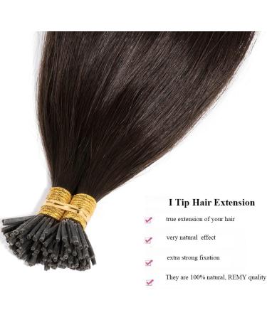 22" Pre Bonded Human Hair Extensions I Tip 100 Strands #2 Dark Brown (50g) - Buy Online on GoSupps.com