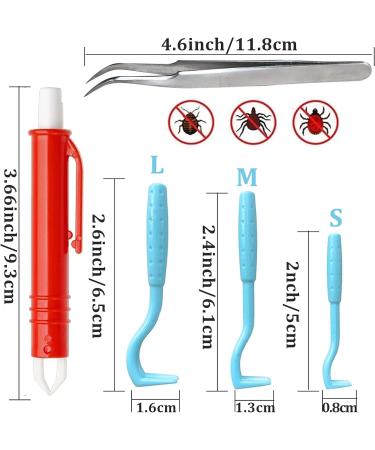 Maridergo 5 Pcs Tick Remover Tool Set Professional Tick Tweezers Tick Hooks Tick Remover Painlessly Tick for Dogs Cats Horses and Other Pets - Buy Online on GoSupps.com