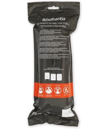 Brabantia Perfectfit Code M Garbage Bags 60L - Extra Strong 120 Bags in 6 Rolls White - Eco-Friendly Multipack for International Shipping - Buy Online on GoSupps.com