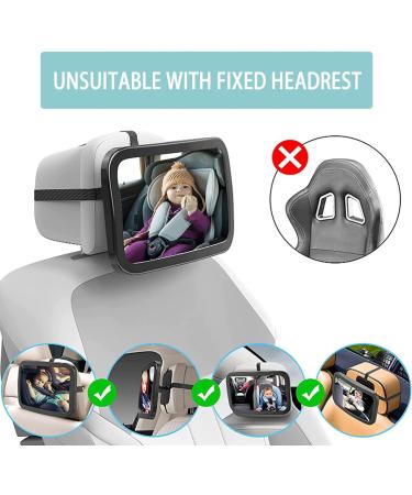 Goldmiky 360 Baby Car Mirror - Adjustable Rear View Mirror for Child Seats | Large Vision & Safety for Backseat Travel - Buy Online on GoSupps.com