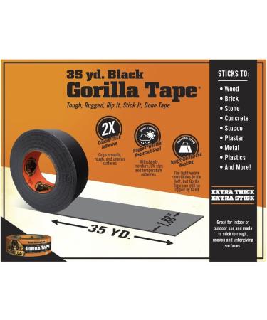 Gorilla Black Duct Tape  1.88" x 35 yd  Black  (Pack of 2) - Buy Online on GoSupps.com