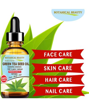 Botanical Beauty GREEN TEA SEED OIL Camellia Sinensis Oil 100% Pure Natural Undiluted Cold Pressed Carrier Oil for Face Skin Hair Nails Rich in Vitamin C Vitamin E (0.5 Fl Oz) 0.5 Fl Oz (Pack of 1) - Buy Online on GoSupps.com