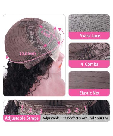 Larhali 26 Inch Brazilian Virgin Human Hair 4x4 HD Transparent Lace Deep Wave Wig - 160% Density Wet and Wave Style for Black Women - Buy Online on GoSupps.com