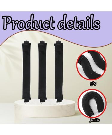 3 PCS non heated curler heatless curlers non heated curler soft velvet overnight non heated curler non heated curler overnight hair dryer wave curler styling hair dryer lazy curler set (black) - Buy Online on GoSupps.com