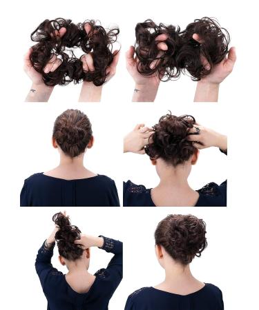 CAISHA by PRETTYSHOP XXL Hairpiece Scrunchy Updo Bridal Hairstyle - Voluminous Wavy Messy Bun in Gray Mix | G10F & 9T60B - Buy Online on GoSupps.com
