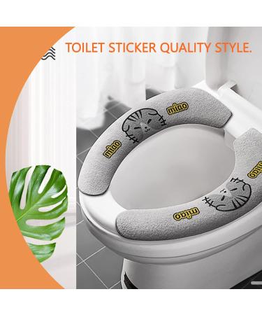 4 Pairs Toilet Seat Cover Cushion Toilet Seat Cover Warm Toilet Seat Cover Pads Warm Toilet Seat Covers Toilet Seat Mat Cartoon Style - Buy Online on GoSupps.com