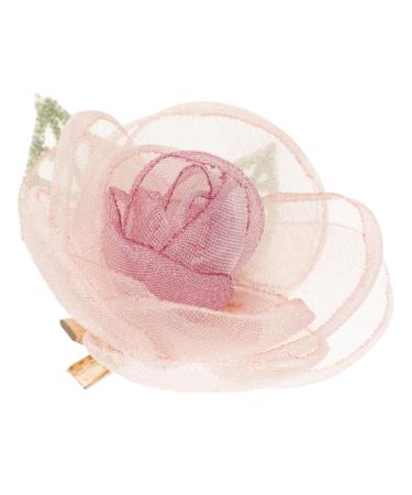 FRCOLOR corsage Mesh Rose women's girl plastic fashion hair clips Fashion flower hair accessories hair accessories Headband Mori Department Metal side clip bride hair clips