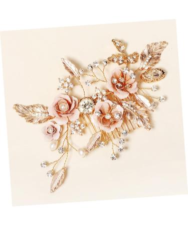 FOYTOKI Flower Leaf Comb Flower Bridal Hair Comb Rhinestone Bridal Hair Comb Bridal Hair Accessories Wedding Hair Comb Crystal Bridal Hair Comb Bride Headgear The Flowers Alloy Rhinestone - Buy Online on GoSupps.com