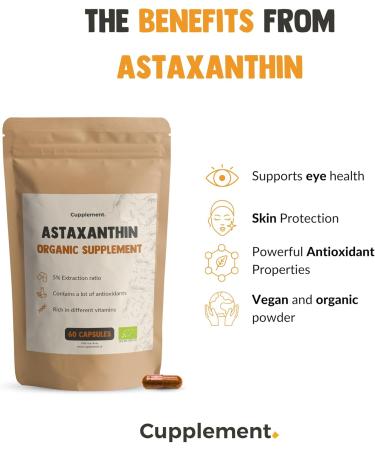 Cupulated Astaxanthin 60 Capsules - 4 Bags of 160 mg Superfood Supplement | 5% Extract No Tablets or Powder - Buy Online on GoSupps.com