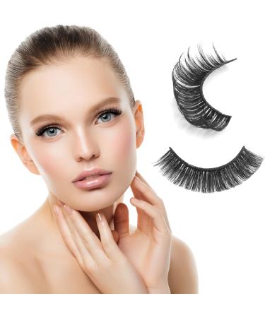 Sibba 10 Pairs False Eyelashes Russian Strip Lashes Fluffy Wispy Fake Eyelashes Natural Growth Long Strip Curly Handmade Faux Reusable Eyelashes (Style B) - Buy Online on GoSupps.com