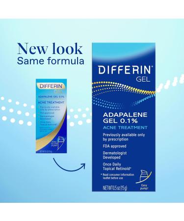 Acne Treatment Differin Gel 30 Day Supply - 0.1% Adapalene Retinoid for Sensitive Skin, 15g Pump - Buy Online on GoSupps.com