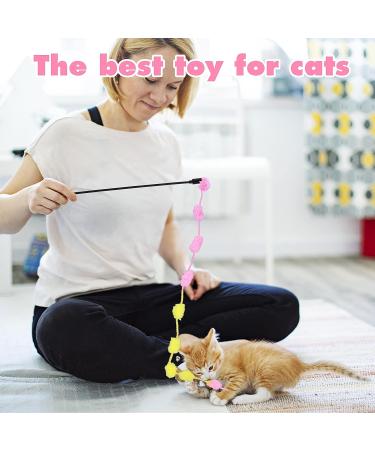 Cobee Katzenschnur Toy - 3-Pack Interactive Cat Teaser Wands with Colorful Plush Balls | Perfect Indoor Cat Toys - Buy Online on GoSupps.com