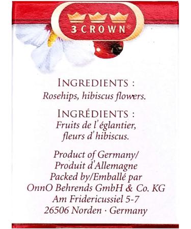 3 Crown Rosehip & Hibiscus Flowers Tea 20 Bags - Pack of 3 (60 Bags) - Buy Online on GoSupps.com