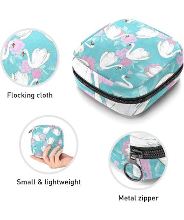 Women's Bonds Storage Pockets Stillpad Holder - Portable Period Kit Bag with Pink Flowers & Blue Background for Women & Girls - Buy Online on GoSupps.com