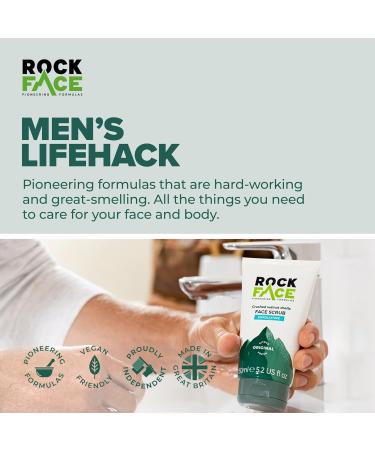 Rockface Exfoliating Face Scrub for Men 100ml | Everyday Face Scrub | Invigorates Tired Skin | Fresh Citrus | Smooth Skin - Buy Online on GoSupps.com