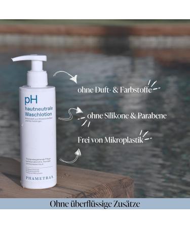 Phametra lotion lavante au pH neutre pour la peau | Soins m dicaux de la peau | Nettoyage doux pour peaux sensibles | Sans parfum ni colorant | pH 5 5 | Sans microplastiques | 200ml - Buy Online on GoSupps.com