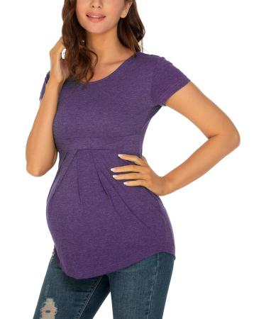 Love2Mi Women's Maternity Nursing Shirt - Layered Design Wrap Top - S-purple - Size M - Buy Online on GoSupps.com