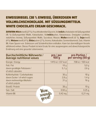 Energybody Superbar 5K Protein Bar - White Chocolate Cream 38% Protein Low Sugar 24x50g Pack - High Protein Snack for Low Carb Nutrition - Buy Online on GoSupps.com