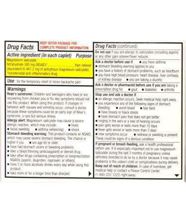 Doan's Extra Strength Pain Reliever Magnesium Salicylate Tetrahydrate 580 mg Relieves Backache Pain 24 Caplets (Pack of 5) - Buy Online on GoSupps.com