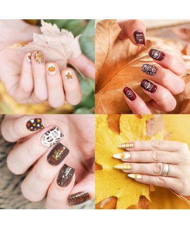 AnyDesign 6 Sheet Fall Nail Art Stamping Plates Kit Happy Thanksgiving Pumpkin Maple Leaf Scarecrow Plaid Autumn Blessings Collection Nail Art Plate for Autumn Thanksgiving Nail Art Design DIY Print - Buy Online on GoSupps.com