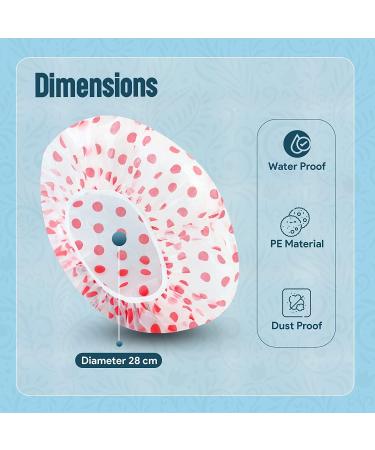 Reusable Waterproof Shower Caps - 3 Pack Colorful Dotted Hair Hat for Men, Women - Ideal for Spa, Salon - MZD8391 - Buy Online on GoSupps.com