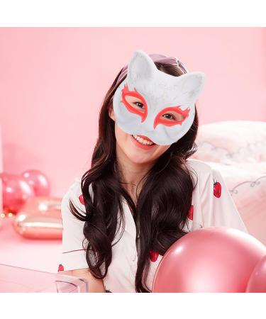 HOLIDYOYO Cat & Fox Mask - Hand-Painted White Paper Mache DIY Animal Mask for Unique Creations - Buy Online on GoSupps.com