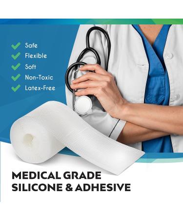 Silikan Clear Extra-Long Silicone Gel Scar Tape - Reusable Water-Resistant Healing Strips for Surgical Scars, C-Section, Tummy Tuck, Face, Neck - Scar Treatment Post Surgery - Buy Online on GoSupps.com