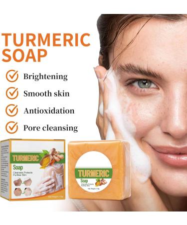 Turmeric Cleaning Soap - Dark Spot Corrector Remover - Natural Soap Bar for Body & Face - Skincare Handmade Soap Bar for Brighten Acne Dark Spots Hyperpigmentation Smooth Skin - Buy Online on GoSupps.com