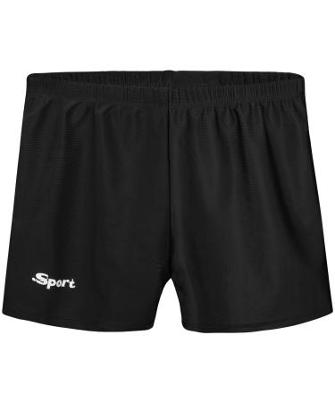 Aomig swimming trunks young swimming shorts quick-drying drying black boards for children resort swim shorts with bags and adjustable cord strain (8 yards) 7-8 years black