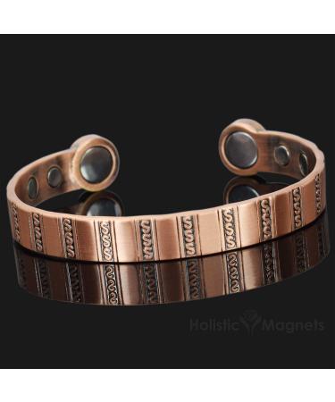 Mens Solid Copper Magnetic Bracelet Copper Bangle Holistic Magnetic Band with Large High Power Neodymium Magnets Unisex Adjustable-HCS (M: Wrist 16.5-19.5cm/6.5-7.6") - Buy Online on GoSupps.com