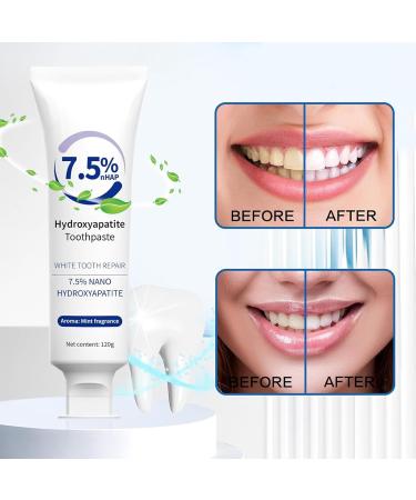 7.5% Hydroxyapatite Toothpaste - Hidroxiapatita Toothpaste Pasta De Dientes Con Hidroxiapatita for Enamel Protection and Tooth Strengthening (3) - Buy Online on GoSupps.com