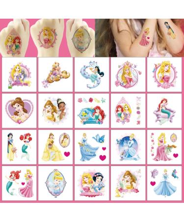 Princess Birthday Party Supplies  60PCS Princess Temporary Tattoos Party Favors  Cute Fake Tattoos Stickers Cartoon Party Decorations for Kids Boys Girls Party Gifts Birthday Decorations Rewards Gifts