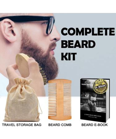 3-in-1 Beard Straightener Kit with Balm, Oil, Comb, E-Book - Patented Design for Men & Women | Unique Stocking Stuffer Gift - Buy Online on GoSupps.com