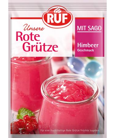 Call red groats with raspberry taste North German specialty with sago fruity dessert for hot summer days gluten-free and vegan 18 x 43g