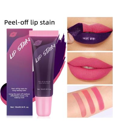 Peel Off Lip Stain Long Lasting Peel Off Matte Lip Gloss Matte Liquid Lipstick Nude Lip Gloss Waterproof Lip Tint Stain Non-Stick Handle Peel Off Lipstick Makeup For Women (B 10ML) - Buy Online on GoSupps.com