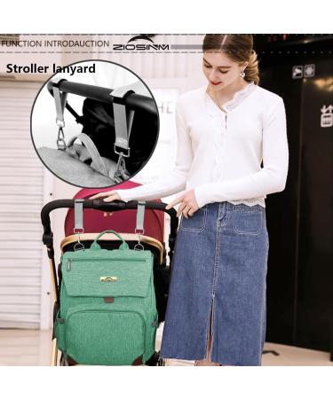 Ziosinm Diaper Backpack with Bed Function & Mosquito Nets - Large Diaper Bag for Strollers - Green Baby Diaper Bag with Changing Pad & Stroller Belt - Buy Online on GoSupps.com