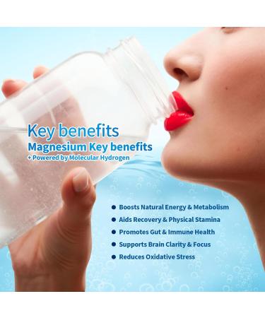 Magnesium Hydrogen Water Tablets Tablets for Drinking Water - H2 Molecular Tabs | Magnesium Pills Electrolytes Hydration Supplement to Support Healthy Aging & Energy Boost 2 Bag - Buy Online on GoSupps.com