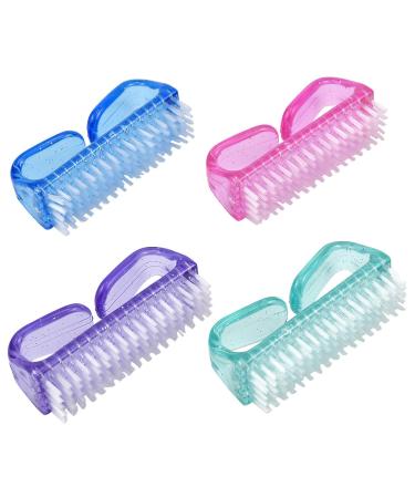NATUCE 4PCs nail brush gentle with handle bracket hand washing brush effective swimming brush nail brush for hand and nail cleaning hand -lingerie bathroom kitchen for cleaning