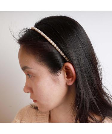 TseenYi Pearl Hairband Headband Gold Metal Pearl Headbands Jewelry for Women and Girls Bride Bridesmaid Wedding Hairpin Hair Band Valentine s day - Buy Online on GoSupps.com