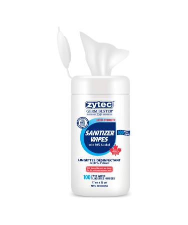 zytec Germ Buster Sanitizer Wipes Extra Strength 80% Pro -100 pk 100 count