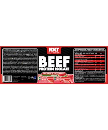 NXT Beef Protein Isolate 540g - High Protein Powder in Natural Amino Acids - Paleo Keto Friendly - Dairy and Gluten Free | 540g | Strawberry & Watermelon - Buy Online on GoSupps.com