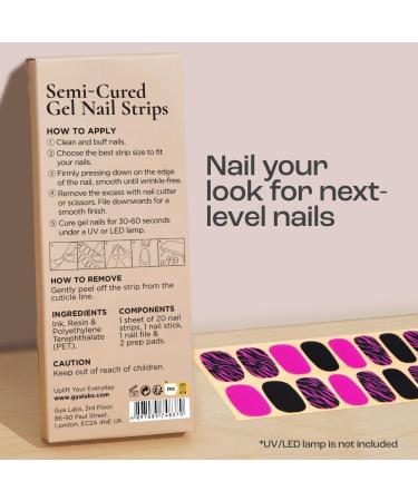 Gya Labs Nail Stickers - Animal Print Gel Nail Strips for Women - Long Lasting Nail Art Kit (20 Pcs) - Buy Online on GoSupps.com