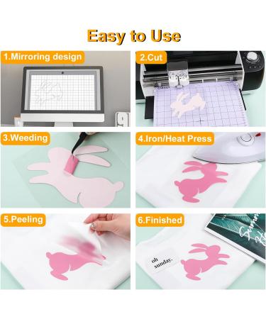 Caregy HTV Heat Transfer Vinyl Bundle - 75 Pack 12x10 Iron on Vinyl for T-Shirts | Assorted Colors with Accessories - Ideal for Cutter or Heat Press Machine - Buy Online on GoSupps.com