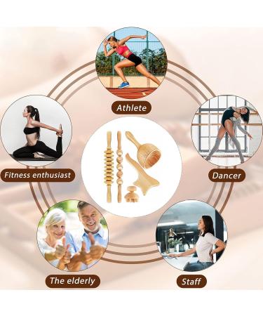 Uyoyous Maderotherapy Wood Massage Roller Set - 5 in 1 Back & Body Fascia Massage Tools for Ultimate Relaxation - Buy Online on GoSupps.com